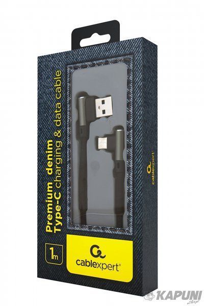 Кабель угловой USB 2.0 A-папа/C-папа, 1 м, премиум, 2.1 А, CC-USB2J-AMLCML-1M CC-USB2J-AMLCML-1M фото
