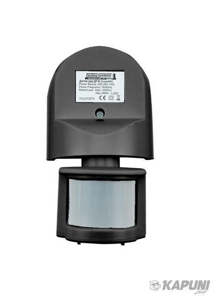 Датчик руху ДР 02 чорний 1200Вт 180град 12м IP44 TNSy TNSy5502874 фото