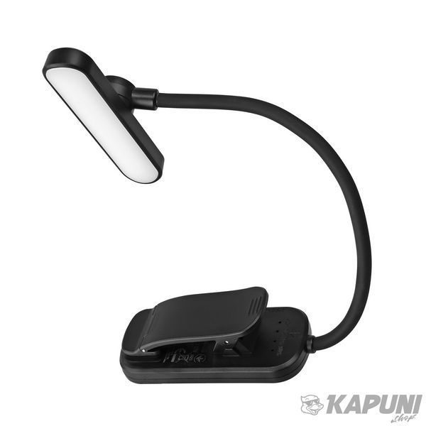 LED Світильник акумуляторний для читання VIDEX Black, 60 Lm, 3000/4000/6500K, Li-pol 3.7V 1000mAh вбудований VL-NL134B 29269 фото