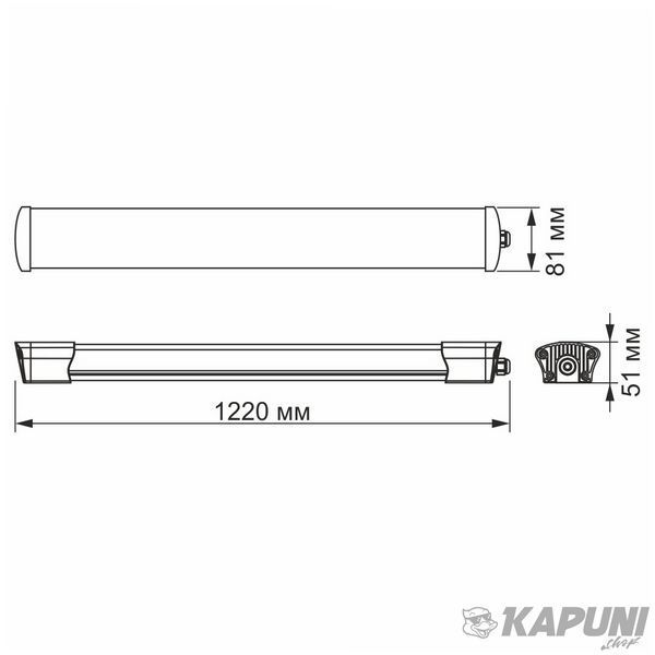 LED світильник IP65 лінійний VIDEX 40W 1,2М 5000K VL-BNW-40125 24868 фото