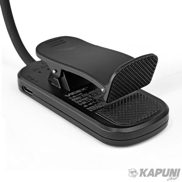 LED Світильник акумуляторний для читання VIDEX Black, 60 Lm, 3000/4000/6500K, Li-pol 3.7V 1000mAh вбудований VL-NL134B 29269 фото