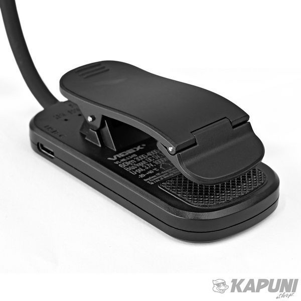 LED Світильник акумуляторний для читання VIDEX Black, 60 Lm, 3000/4000/6500K, Li-pol 3.7V 1000mAh вбудований VL-NL134B 29269 фото