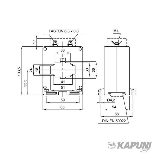 Измерительный трансформатор тока FRER TAC051 500 А 51&times;18 500/5 TAC051500X05 TAC051500X05 фото