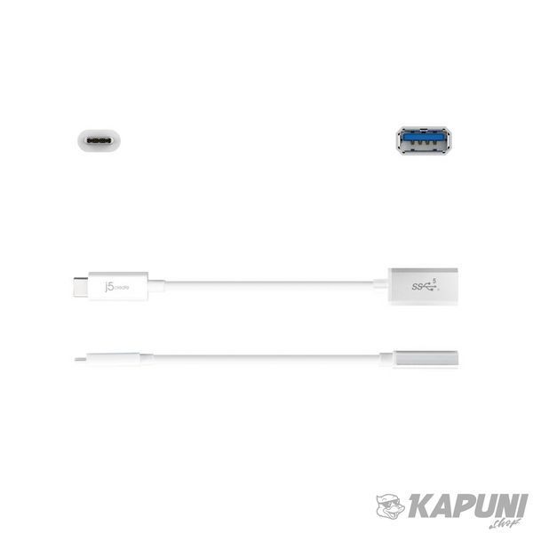 Кабель-адаптер OTG USB 3.1, USB-C тато/USB-A-мамо, 0.1 м J5create JUCX05-N фото
