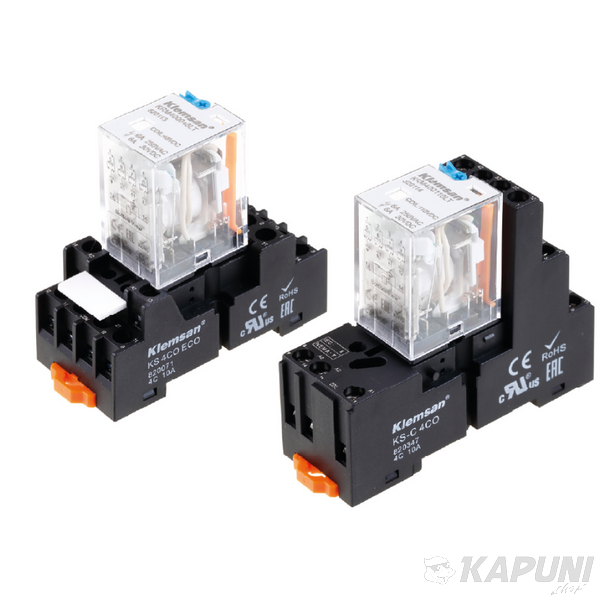Промежуточное реле KRM 4PCO 6 А 110 В DC LED-индикация, кнопка тестирования Klemsan 0.0.0.8.20114 0.0.0.8.20114 фото