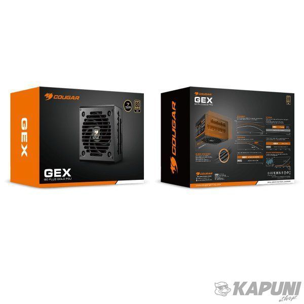 Блок питания Cougar 650 Вт, 80 Plus Gold, Modular, 120 мм Silent Fan, 8SATA + 4PCI-E GEX 650 GEX 650 фото
