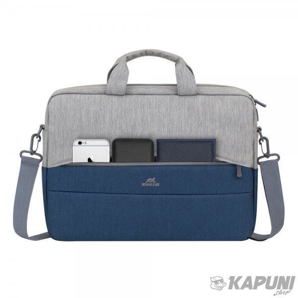 Сумка для ноутбука RIVACASE 15.6", колекція "Prater", сіро-синя 7532 (Grey/Dark blue) 715.74 фото