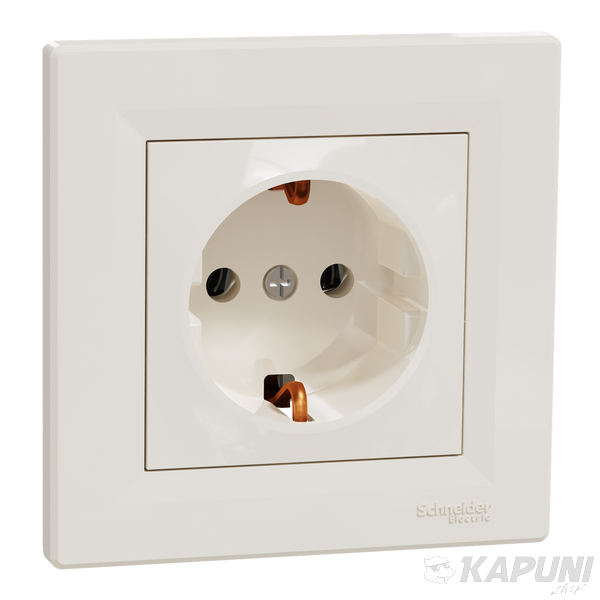Розетка Schneider Electric Asfora з заземленням кремова EPH2900123 EPH2900123 фото