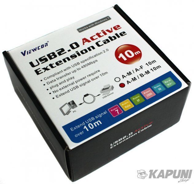 Активный кабель USB 2.0 AM/BM, 10 м, VV013-10M VV013-10M фото