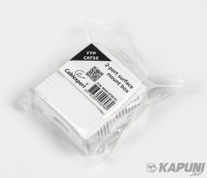 Розетка Cablexpert на 2 порти з екраном RJ-45, 5Е cat, зовнішня NCAC-2F5E-01 NCAC-2F5E-01 фото
