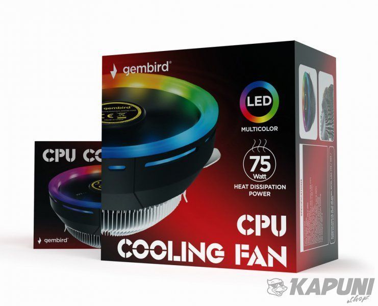 Кулер універсальний, 12.4 см, TDP 75 Вт, Intel LGA 775/115X/1200 та AMD Gembird CPU-HURACAN-ARGB-X110 CPU-HURACAN-ARGB-X110 фото