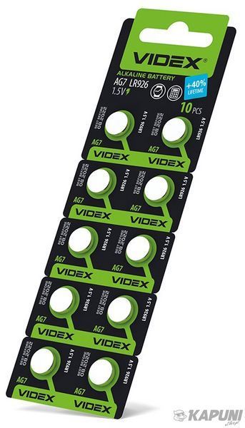 Батарейка годинникова VIDEX AG 7/LR926 BLISTER CARD 10 шт. AG7/10B/1.5V 23423 фото