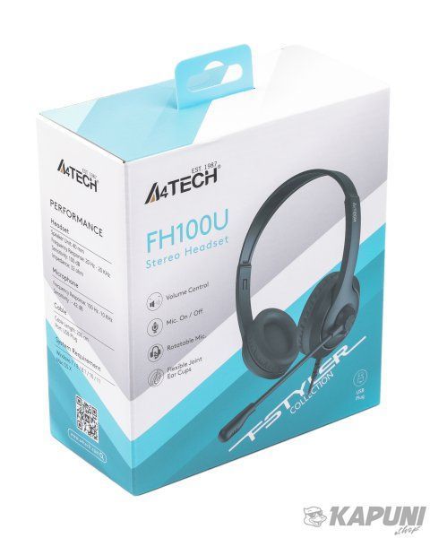 Гарнитура Fstyler USB Stereo Headphone, черная A4Tech FH100U (Stone Black) FH100U (Stone Black) фото