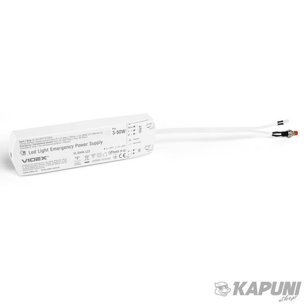 Блок аварійного живлення для LED світильників VIDEX, 3-50W, AC 220-240 V, DC 230V (Max) VL-EMM-L23 28756 фото