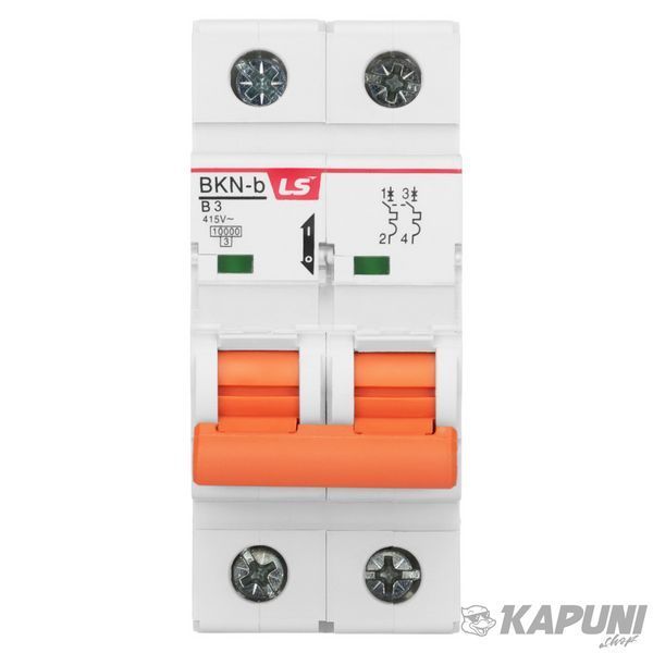 Модульний автоматичний вимикач LS ELECTRIC BKN 2P B3 А 10 кА 061206198B 061206198B фото