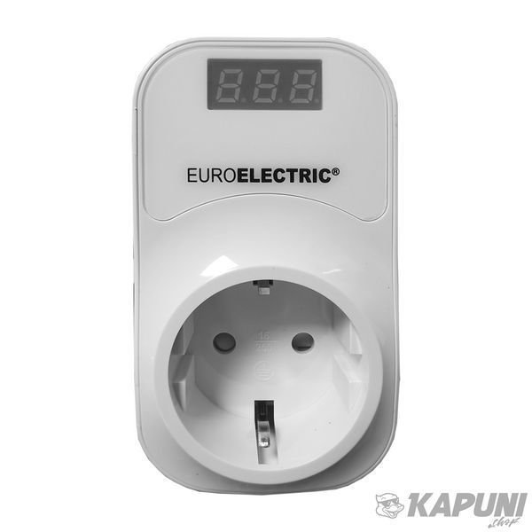 Реле контроля напряжения в розетку 16А 3,5 кВт 150V-280V EUROELECTRIC RV-16A/3,5kW фото