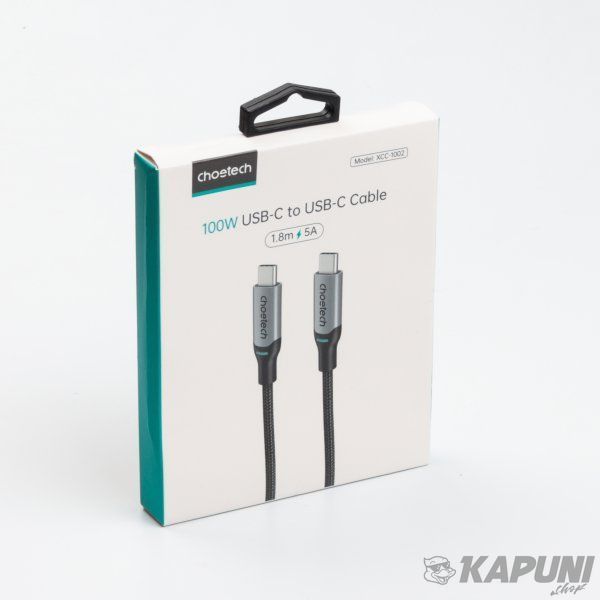 Кабель USB 2.0 C-тато/C-тато, 100 ватт, 1.8 м, преміум, XCC-1002-GY XCC-1002-GY фото