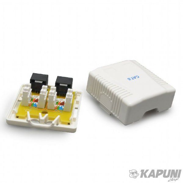Розетка Cablexpert на 2 порти з екраном RJ-45, 6 cat, зовнішня NCAC-2F6-01 NCAC-2F6-01 фото