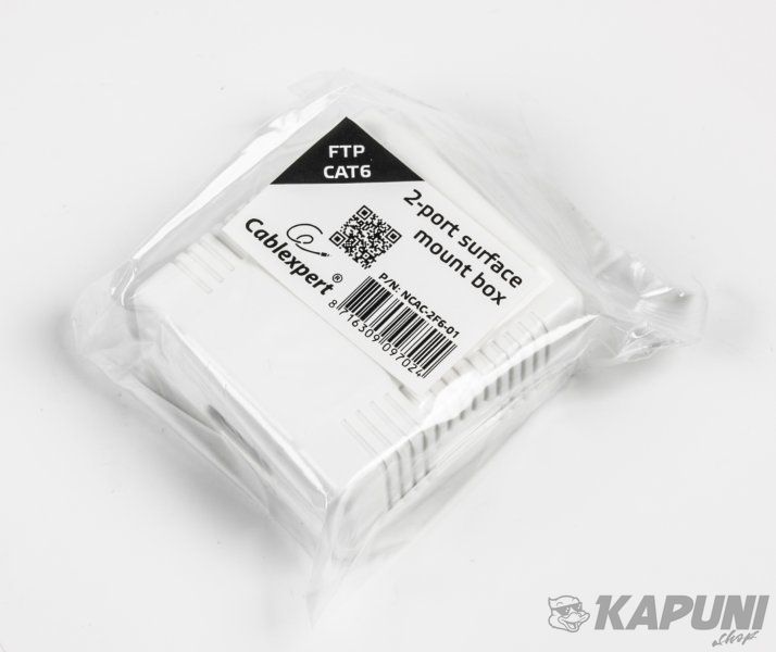 Розетка Cablexpert на 2 порти з екраном RJ-45, 6 cat, зовнішня NCAC-2F6-01 NCAC-2F6-01 фото