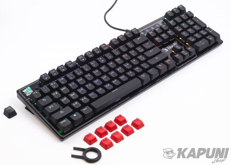 Клавіатура Bloody механічна ігрова, USB, 5-зонне неонове підсвічування, LK-Green switches, підсвічування B750N Bloody (Destiny) 1555.98 фото