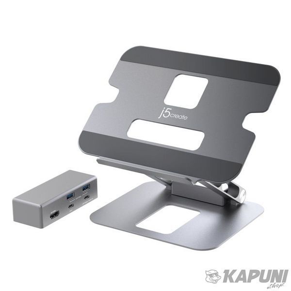 Док станция USB-C 6-в-1 (HDMI/PD/USB-A/USB-C), алюминий J5create JTS327-N фото