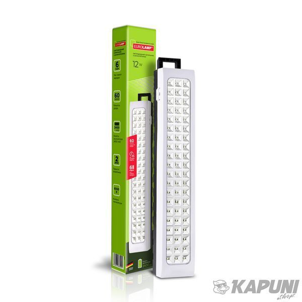 Светодиодный аварийный светильник с аккумулятором 12W EUROLAMP EM-60SMD/12W фото