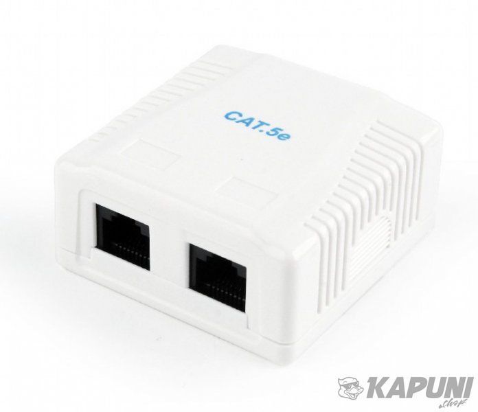 Розетка Cablexpert на 2 порти, RJ-45, 5Е cat, зовнішня NCAC-2U5E-01 NCAC-2U5E-01 фото