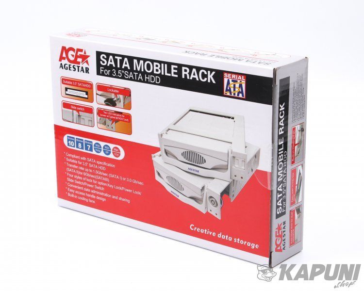 Внутрішня кишеня SATA пластик, чорний, Slide Switch Agestar SR3P-S-1F(BLACK) SR3P-S-1F(BLACK) фото
