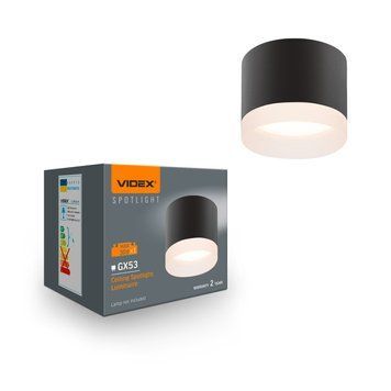 Світильник VIDEX під лампу GX53 накладний Чорний, 30W Max VL-SPF25A-B 28000 фото