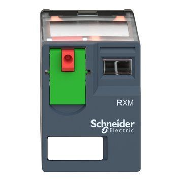 Промежуточное реле Schneider Electric Мініатюрне вставное реле, электромеханические реле Harmony, 10 А, 3 переключающих контакта, без світлодіода, кнопка тестування, що блокується, плоске (фастонний тип), 24 В переменного тока RXM3AB1B7 RXM3AB1B7 фото