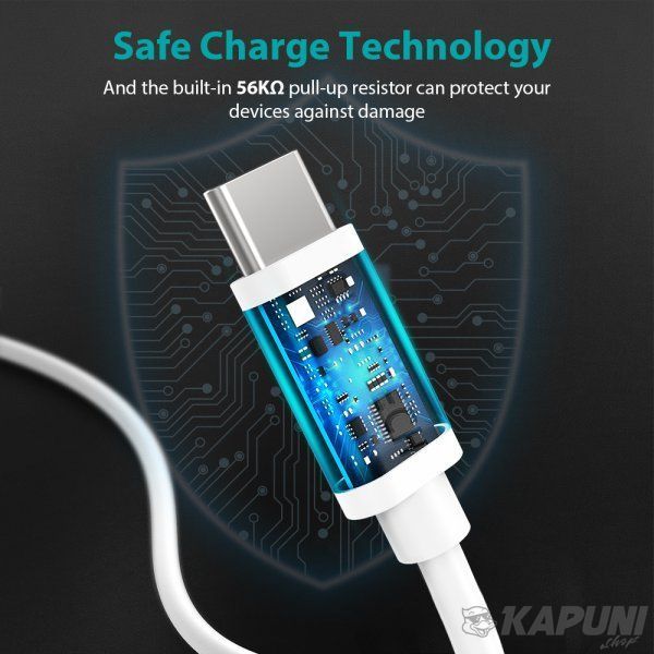 Кабель преміум якість USB 2.0 A-тато/C-тато,1 м., AC0002-WH AC0002-WH фото