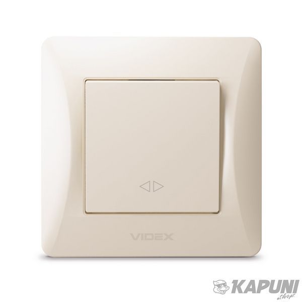 Выключатель одноклавишный перекрестный кремовий VIDEX BINERA, 250 V, IP20 VF-BNSW1I-CR 24679 фото