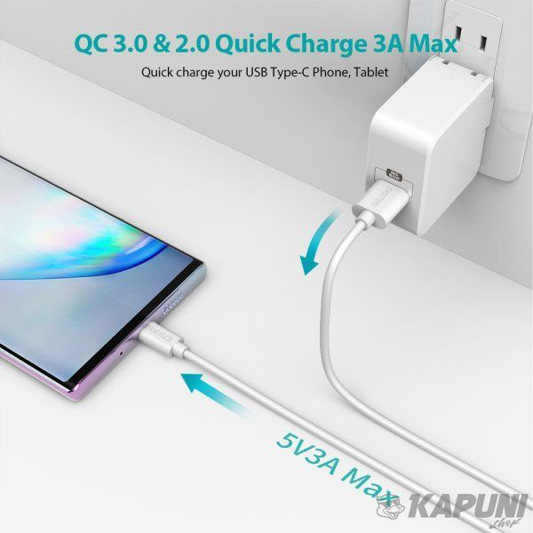 Кабель преміум якість USB 2.0 A-тато/C-тато,1 м., AC0002-WH AC0002-WH фото