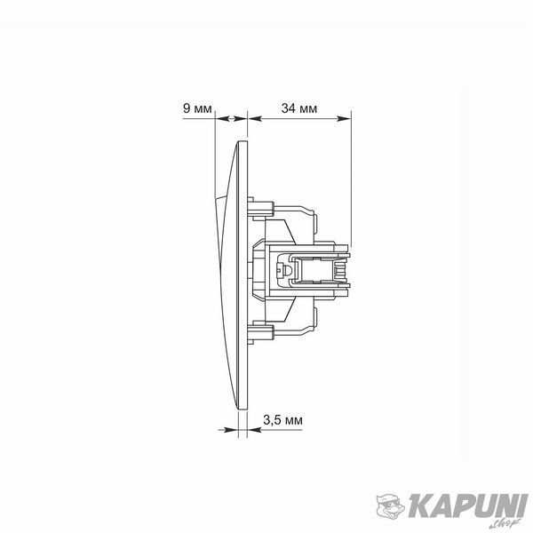 Выключатель одноклавишный перекрестный кремовий VIDEX BINERA, 250 V, IP20 VF-BNSW1I-CR 24679 фото