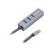 Адаптер, з Type-C на Gigabit Ethernet, 3 Ports USB 3.0, 1000 Mbps, метал, темно-сірий NECH-3P-02 NECH-3P-02 фото 2