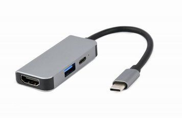 Док станция USB-C 3-в-1 (USB/HDMI/PD), серый Cablexpert A-CM-COMBO3-02 A-CM-COMBO3-02 фото