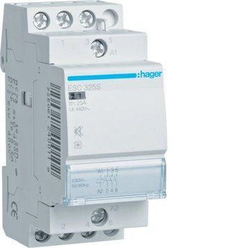 Контактор бесшумный Hager ESC325S 25A, 3НО, 230В ESC325S фото
