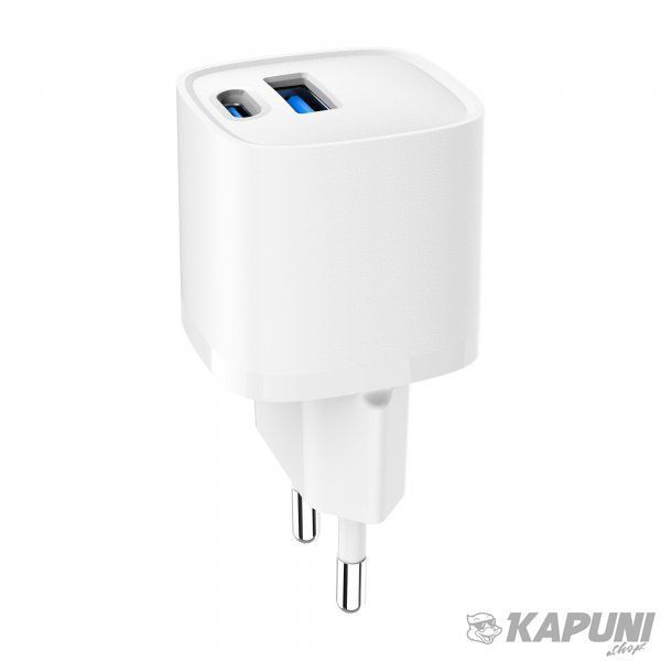 Сетевое зарядное устройство для Gembird 1 USB-A + 1 Type-C (PD20Вт + QC3.0 18Вт), белый TA-UC-PDQC20-W-01 TA-UC-PDQC20-W-01 фото