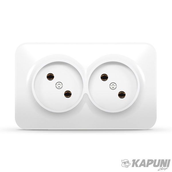 IP20 розетка наружная двойная белая VIDEX BINERA, 250 V VF-BNS22-W 25181 фото