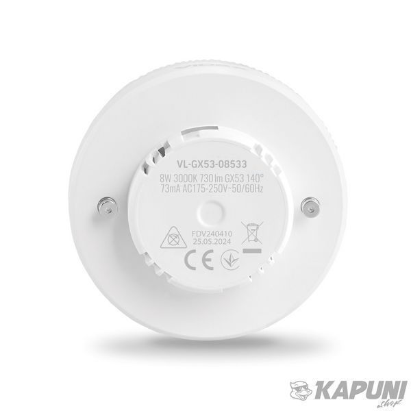 LED лампа VIDEX GX53 8W 3000K 220V VL-GX53-08533 28165 фото