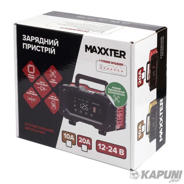 Зарядний пристрій для АКБ 12-24В, 10А Maxxter MX-CHR-1224V10P фото