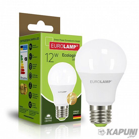 LED Лампа EUROLAMP А60-12W-E27-3000K LED-A60-12273(P) фото