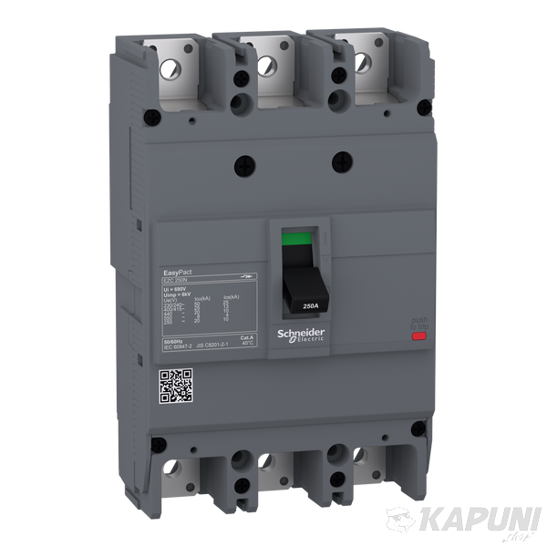 Автоматичний вимикач Schneider Electric EasyPact EZC250N триполюсний 25 кА 250 А EZC250N3250 EZC250N3250 фото