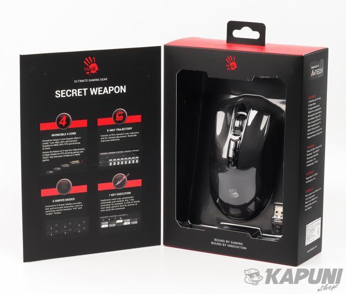 Миша ігрова бездротова A4-Tech Bloody R90 Plus, чорна Bloody R90 Plus Bloody (Black) 1217.7 фото