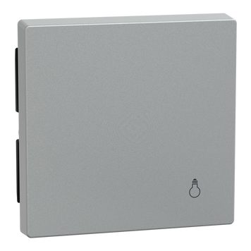 Накладка 1-клавішного вимикача з сим "Світло" Schneider Electric Merten System M M-Plan скло алюміній (MEG3302-0460) MEG3302-0460 фото