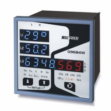 Анализатор сети FRER Q96B4W с 4 синими LED-дисплеями, 100-400 В, 1-5 А, PROFIBUS DP V0, питание 115-230 В AC Q96B4W005PCQS Q96B4W005PCQS фото