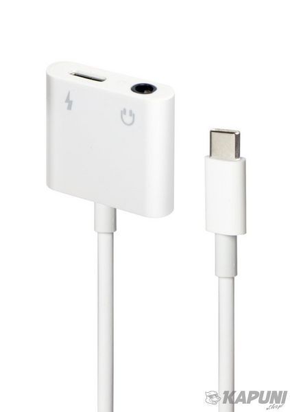 Адаптер аудіо, USB-C - стерео-аудио 3.5 mm + USB-C (живлення) (CDLA) Cablexpert A-CM-3.5FP-01 фото