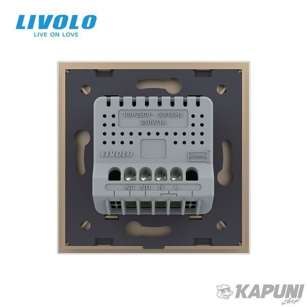 Электрическая розетка с USB Type-C Power Delivery 18 Вт Livolo золотой (VL-C7CTF16A.UC18W-2AP) VL-C7CTF16A.UC18W-2AP фото