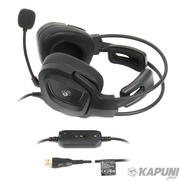 Игровые наушники с микрофоном, Hi Fi, 7.1 виртуальный звук, RGB подсветка, USB Bloody G575 Bloody (Black) G575 Bloody (Black) фото