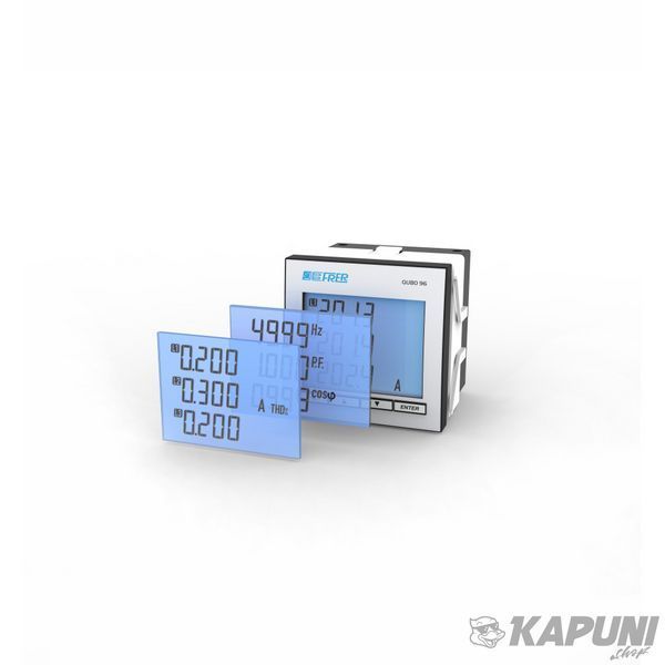 Аналізатор мережі FRER QUBO 96H, 100-400 В, 1-5 А, Ethernet Modbus TCP, живлення 80-260 В AC/DC Q96P3H005ECQH Q96P3H005ECQH фото